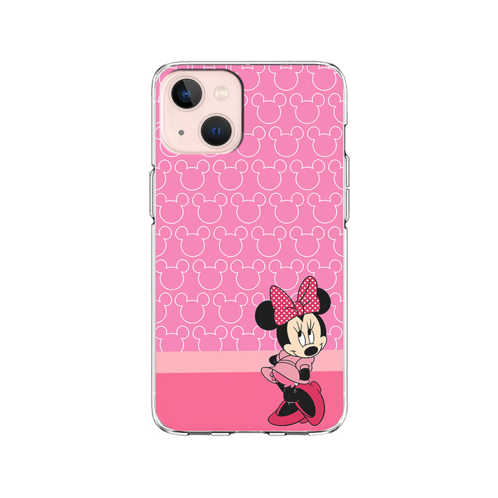 Minnie Mouse Pink Background iPhone 15 Plus Case