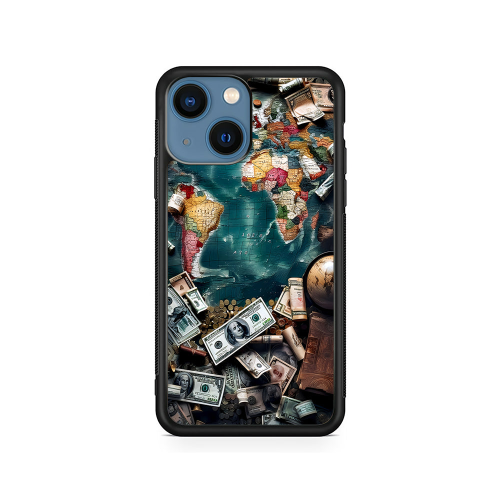 Money on The Map Travel iPhone 15 Plus Case