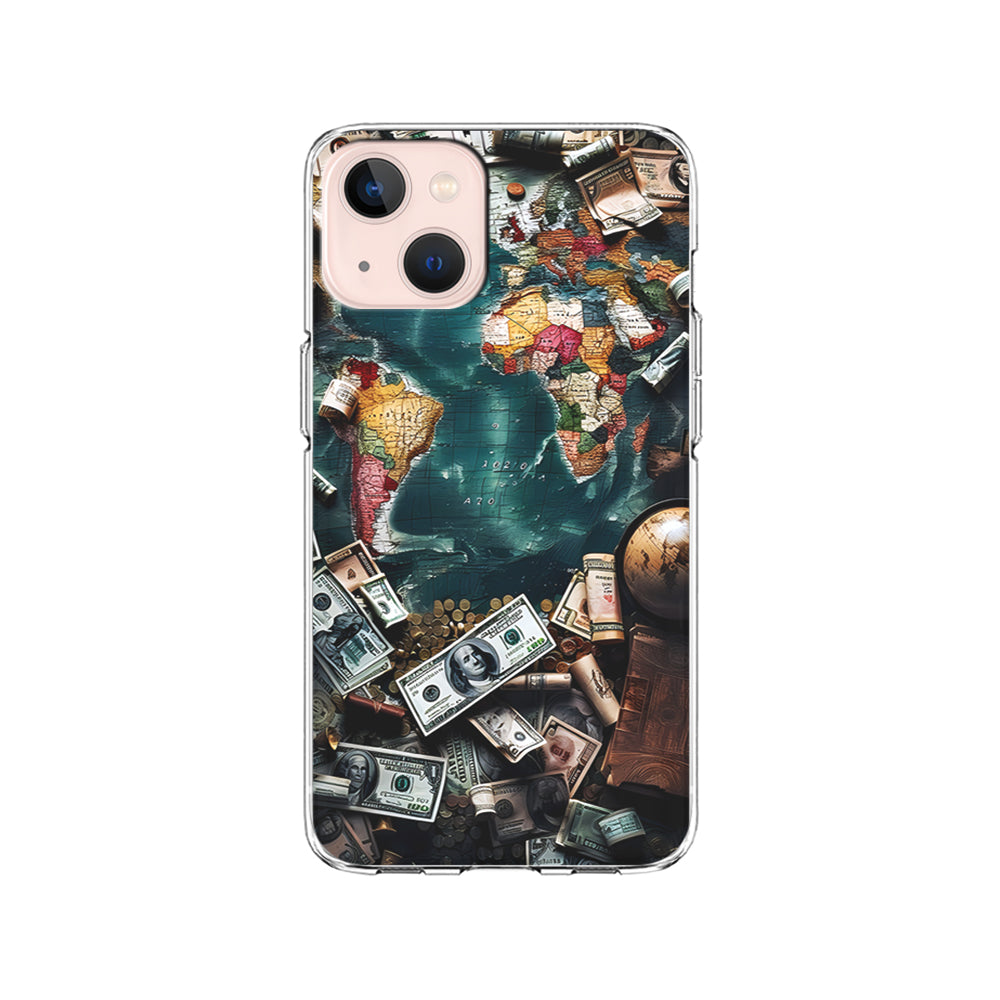 Money on The Map Travel iPhone 15 Plus Case