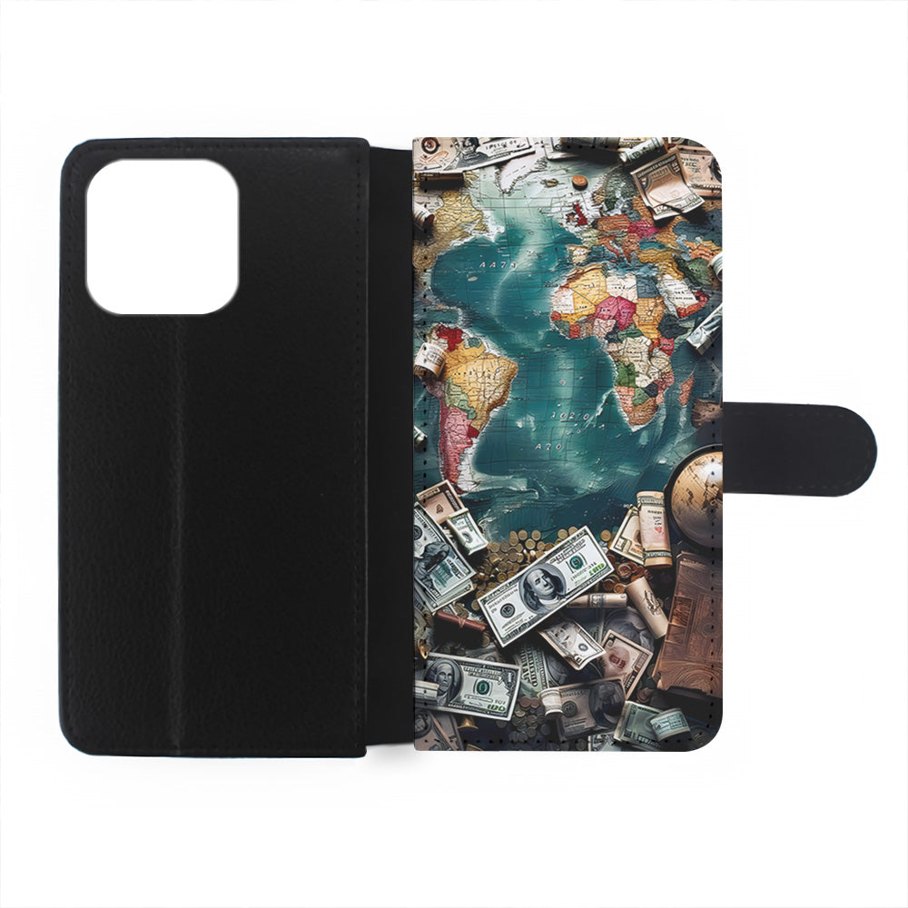 Money on The Map Travel iPhone 15 Plus Case