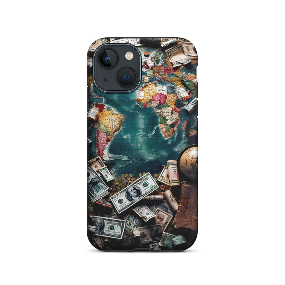 Money on The Map Travel iPhone 15 Plus Case