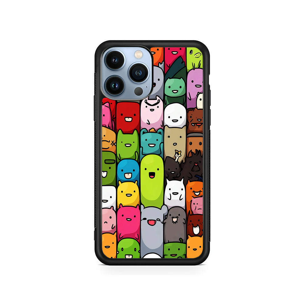 Monster Cute Cartoon Doodle iPhone 15 Pro Case