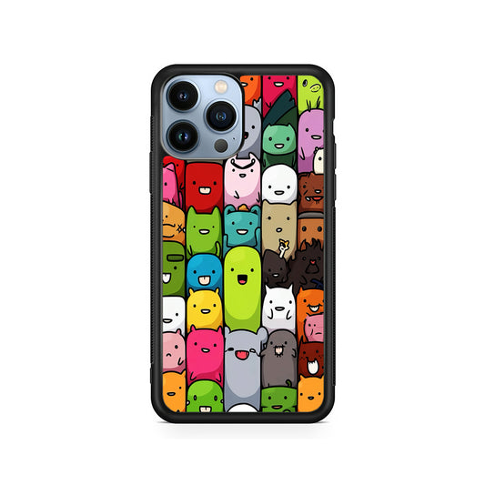 Monster Cute Cartoon Doodle iPhone 15 Pro Case