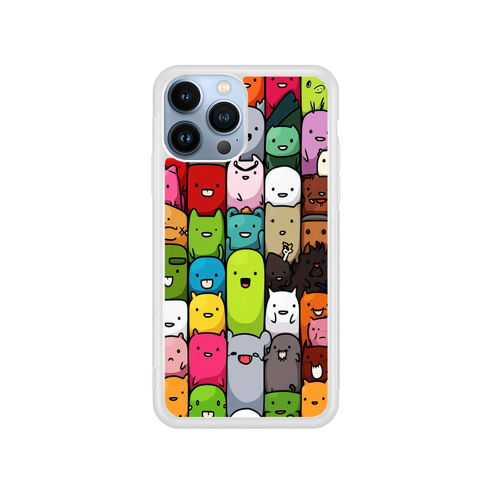 Monster Cute Cartoon Doodle iPhone 15 Pro Case