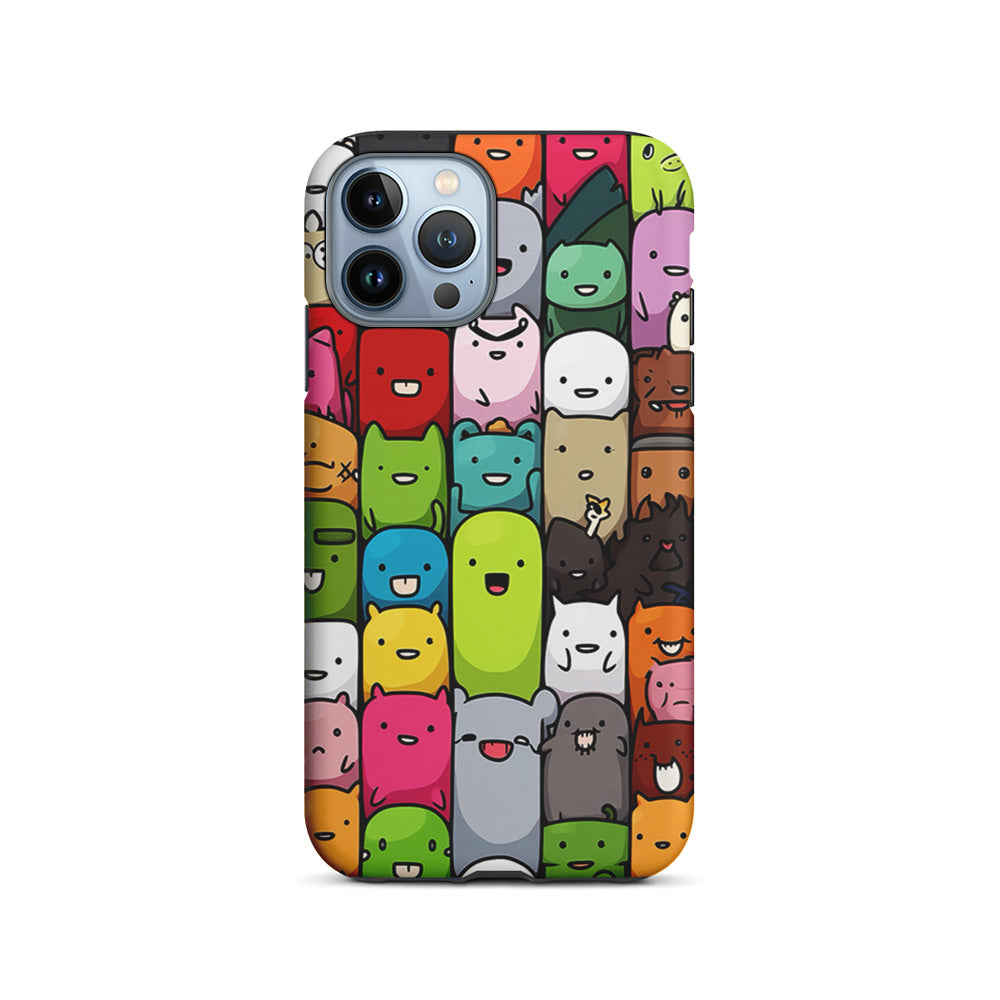 Monster Cute Cartoon Doodle iPhone 15 Pro Case