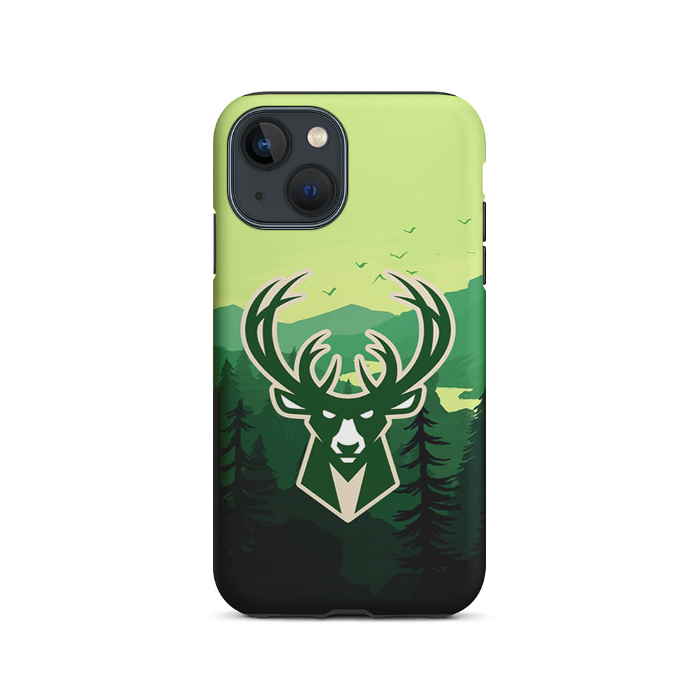 NBA Milwaukee Bucks Forest iPhone 15 Plus Case