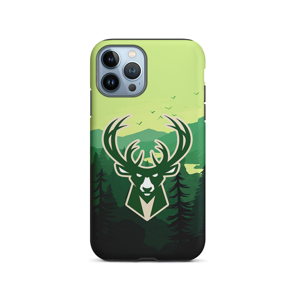 NBA Milwaukee Bucks Forest iPhone 14 Pro Case