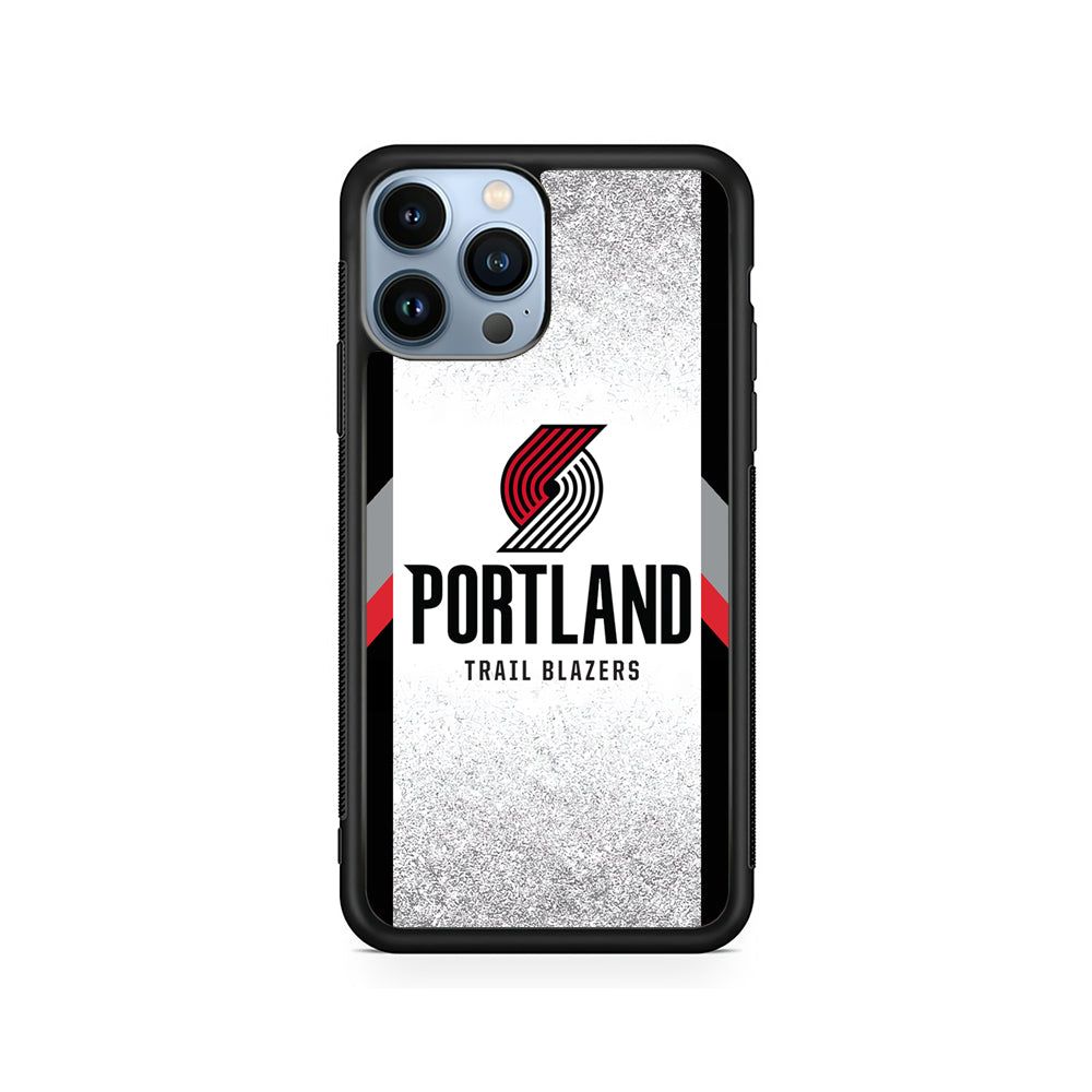 NBA Portland Trail Blazers Silver iPhone 14 Pro Case