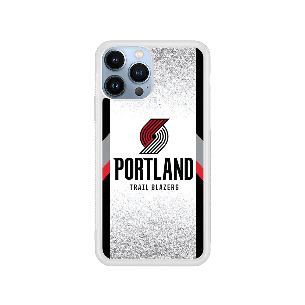 NBA Portland Trail Blazers Silver iPhone 14 Pro Case