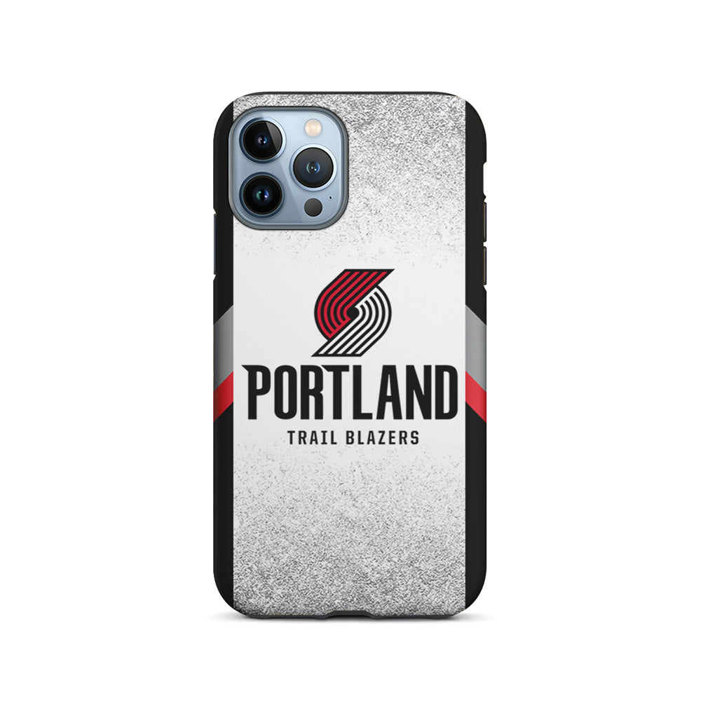 NBA Portland Trail Blazers Silver iPhone 14 Pro Case