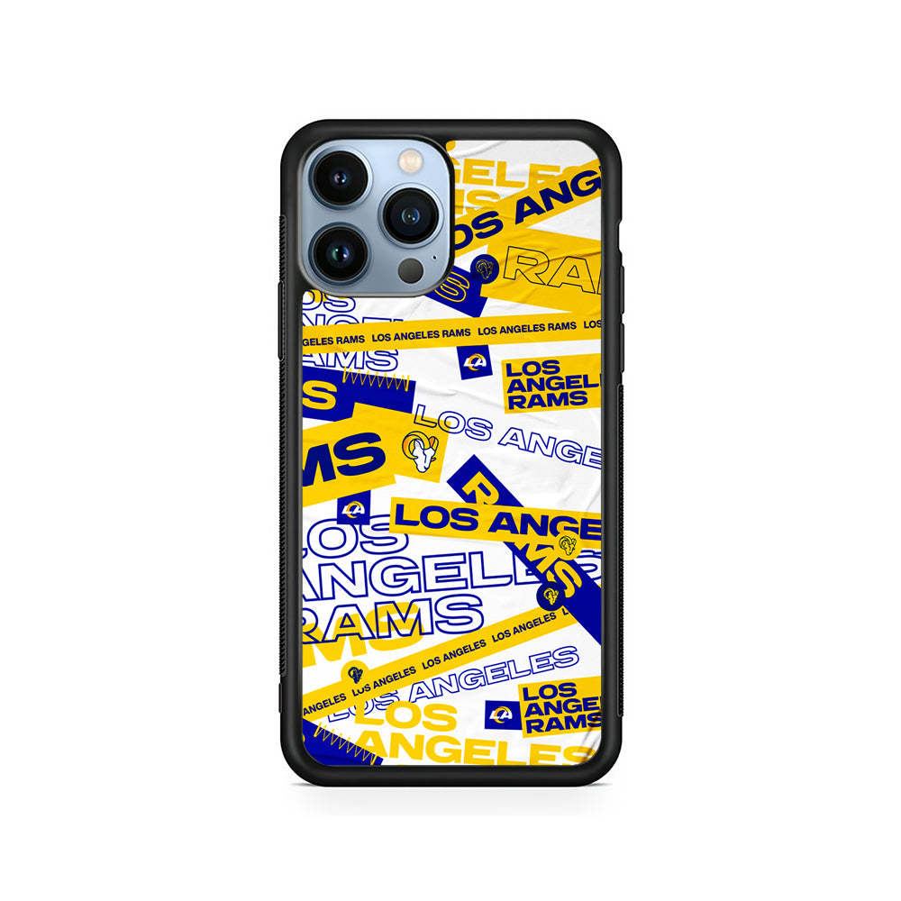 NFL Los Angeles Rams Logo Pattern iPhone 15 Pro Case