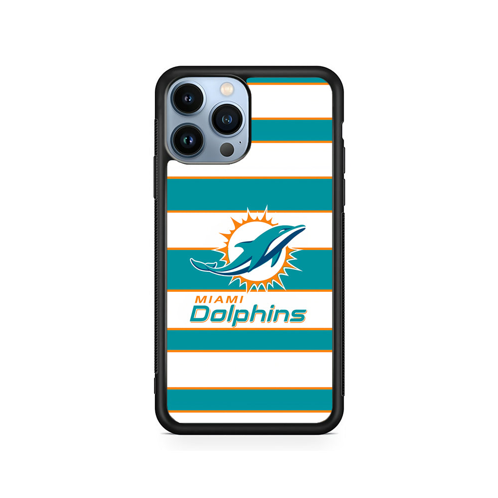 NFL Miami Dolphins White Stripe iPhone 15 Pro Case