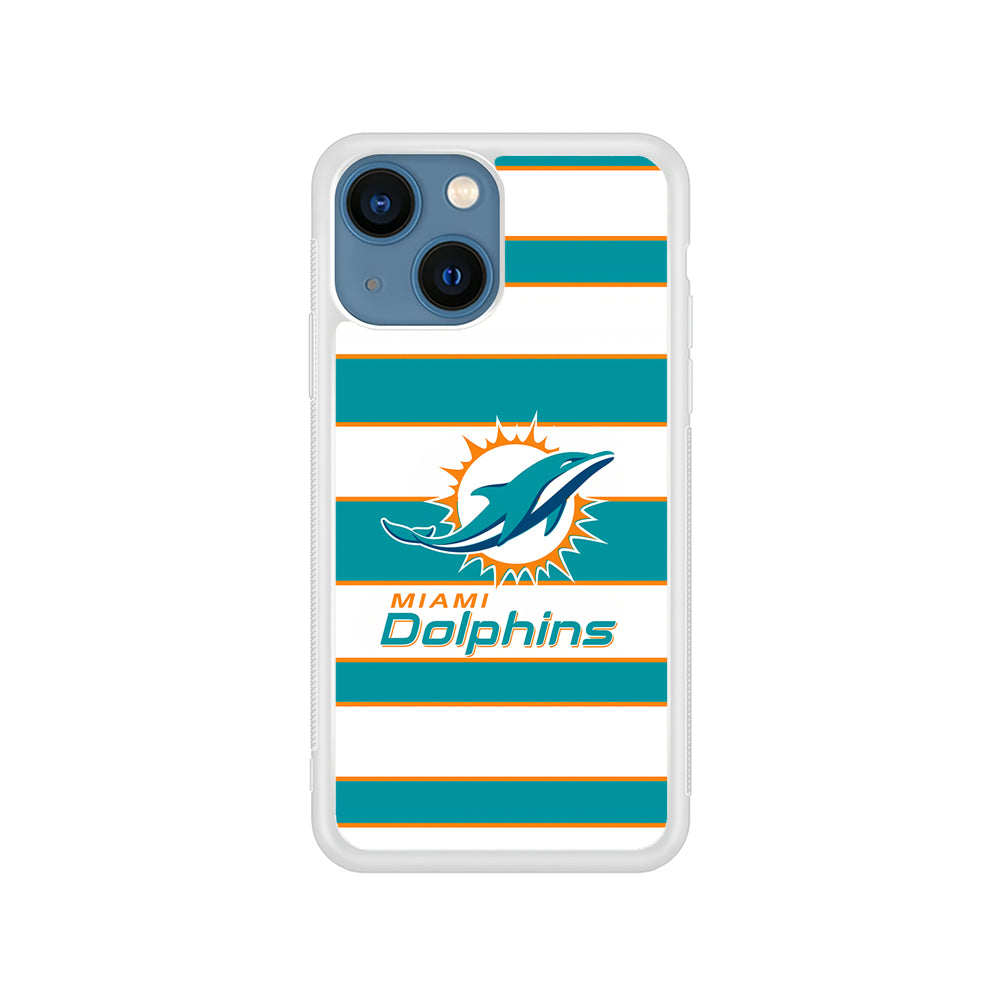 NFL Miami Dolphins White Stripe iPhone 15 Plus Case