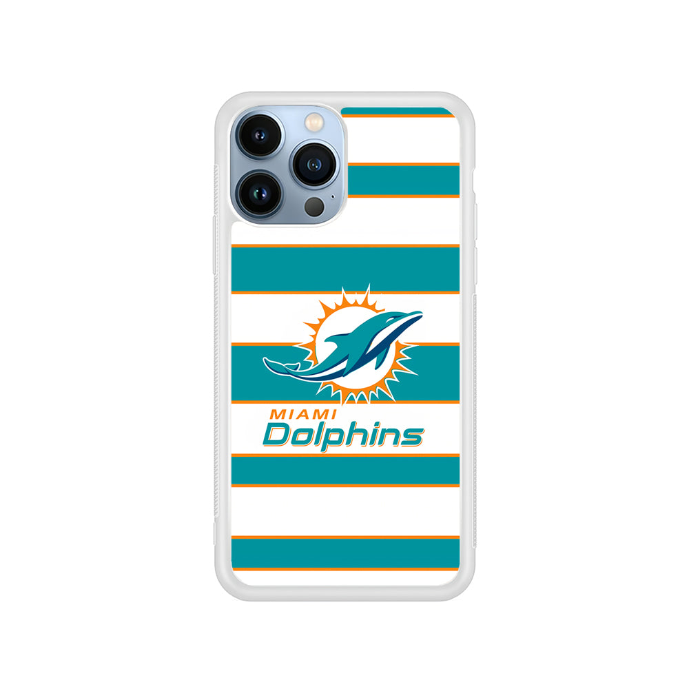 NFL Miami Dolphins White Stripe iPhone 15 Pro Case