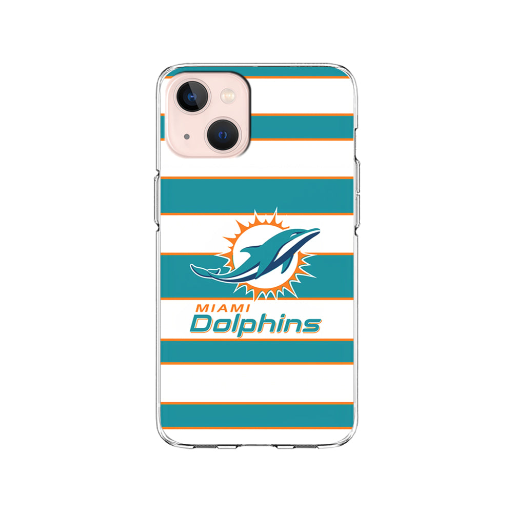 NFL Miami Dolphins White Stripe iPhone 15 Plus Case