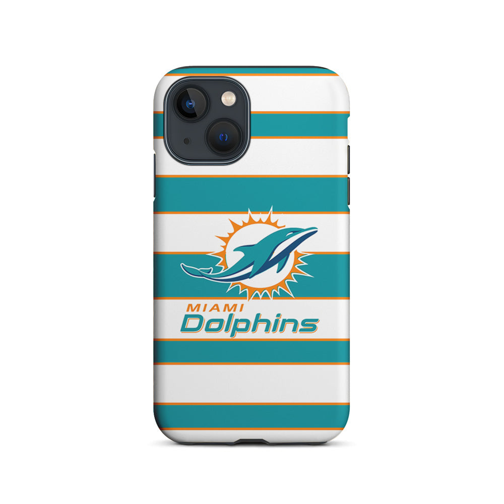 NFL Miami Dolphins White Stripe iPhone 15 Plus Case