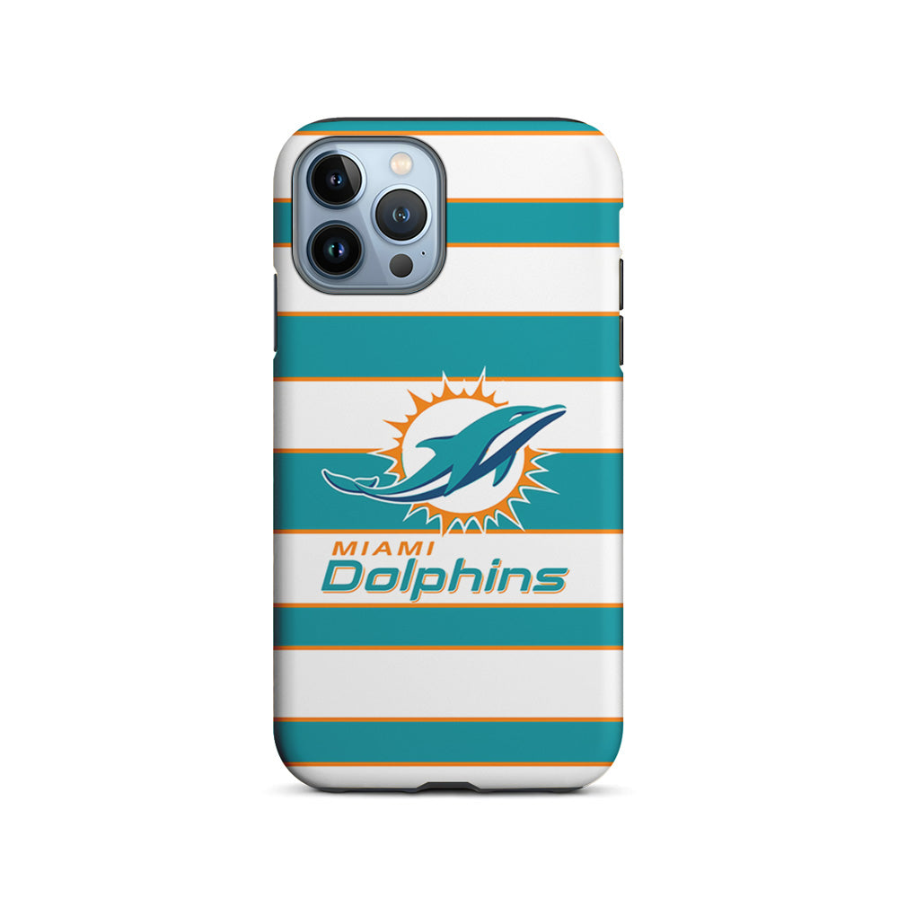 NFL Miami Dolphins White Stripe iPhone 15 Pro Case