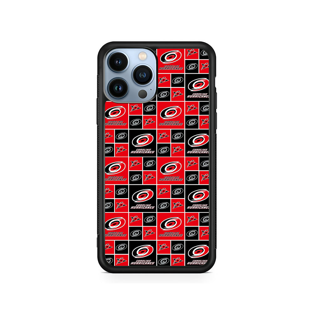 NHL Carolina Hurricanes Pattern iPhone 15 Pro Case