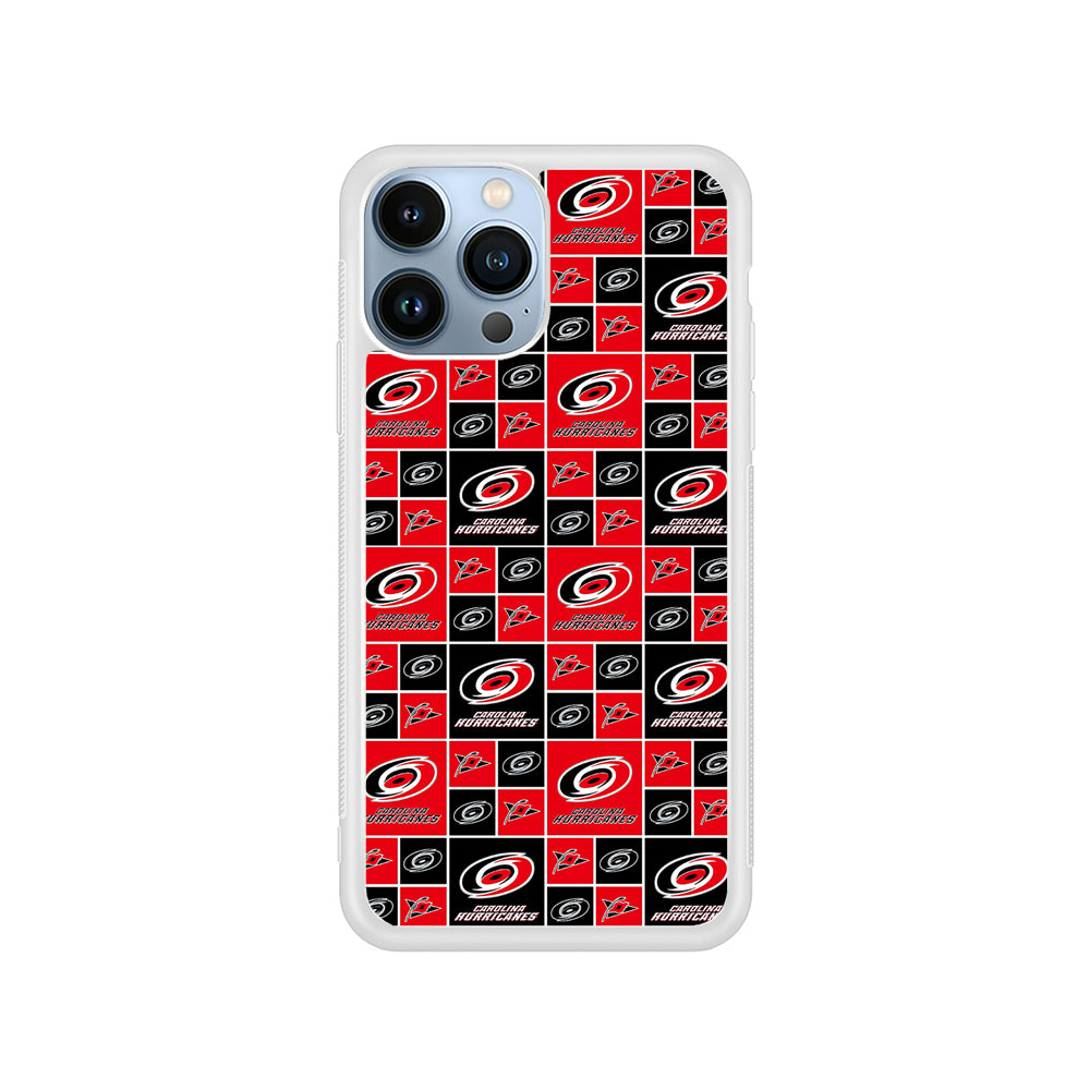 NHL Carolina Hurricanes Pattern iPhone 15 Pro Case