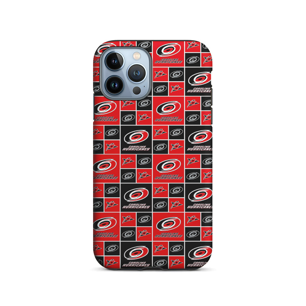 NHL Carolina Hurricanes Pattern iPhone 15 Pro Case