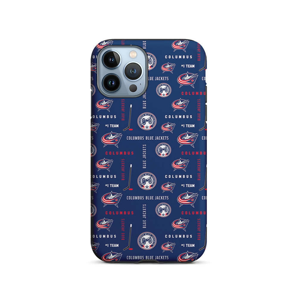 NHL Columbus Blue Jackets Design iPhone 15 Pro Case