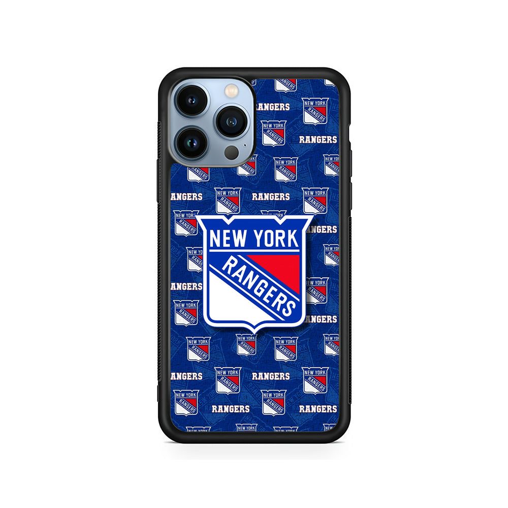 NHL New York Rangers Pattern iPhone 15 Pro Case