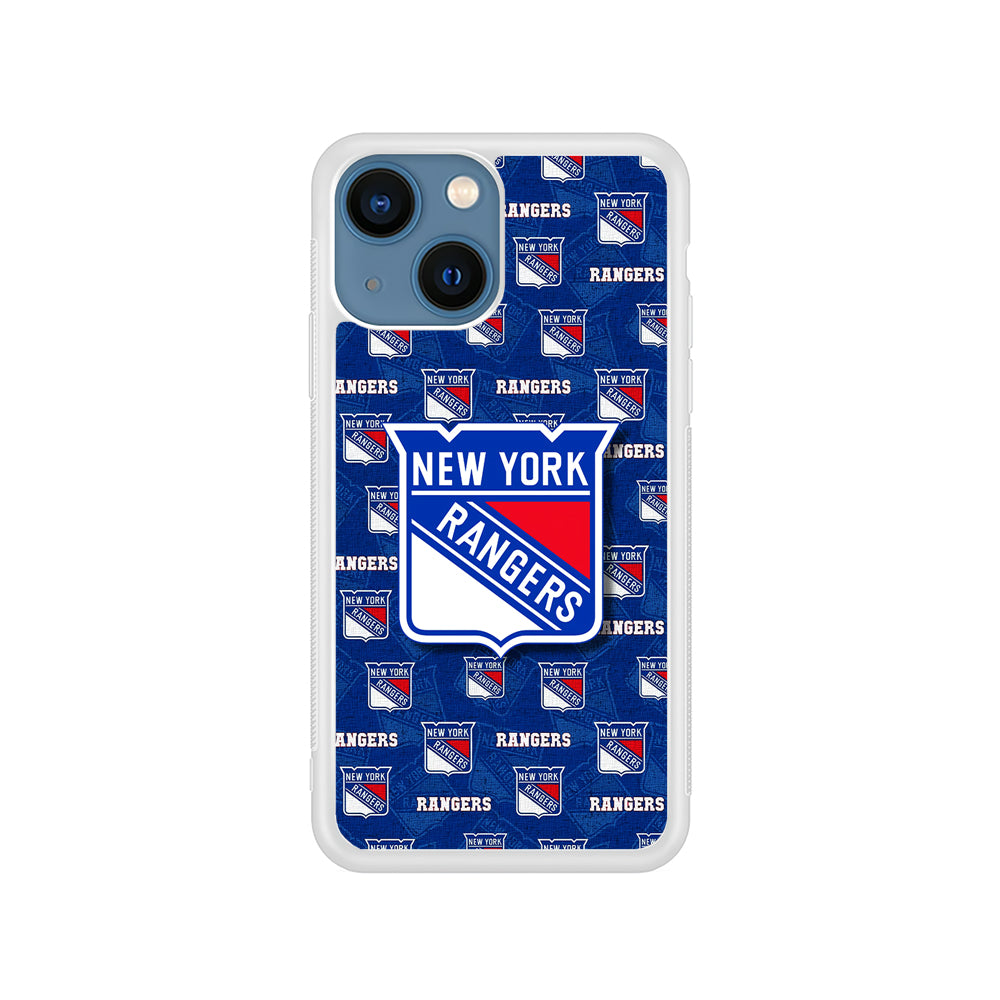 NHL New York Rangers Pattern iPhone 15 Plus Case