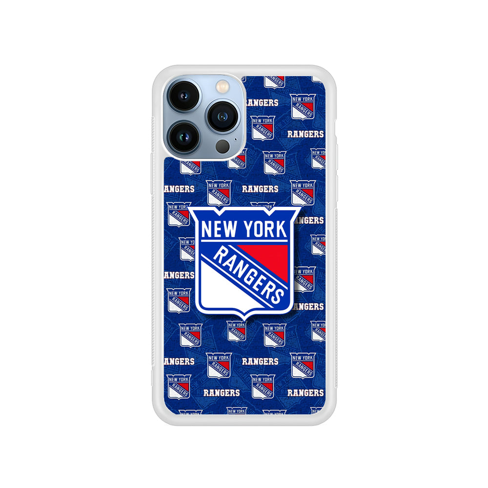 NHL New York Rangers Pattern iPhone 15 Pro Case