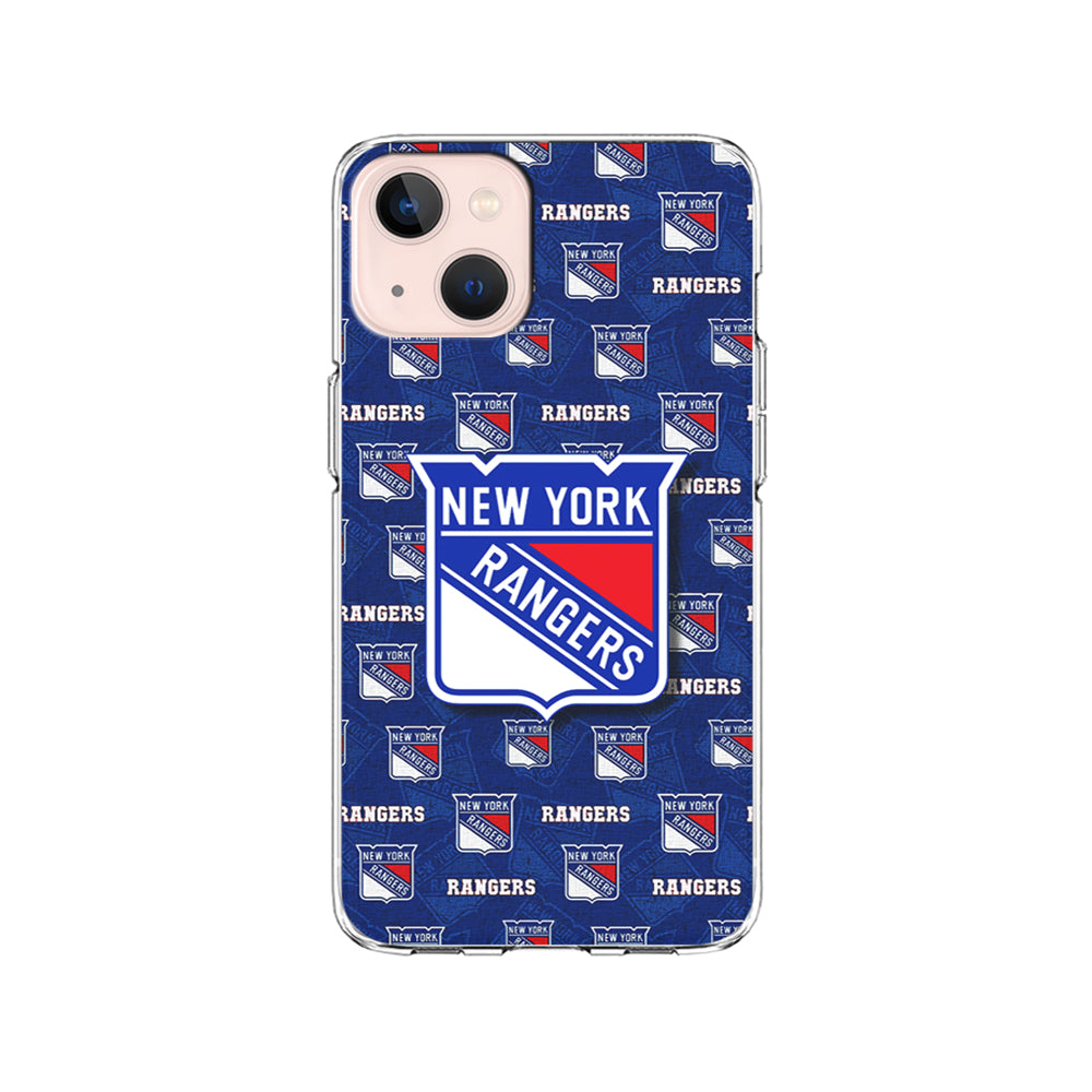 NHL New York Rangers Pattern iPhone 15 Plus Case