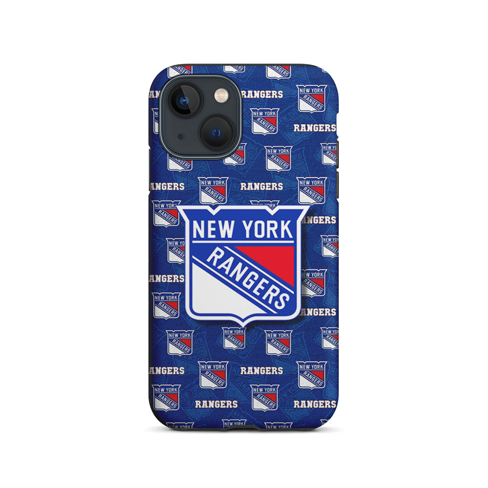 NHL New York Rangers Pattern iPhone 15 Plus Case