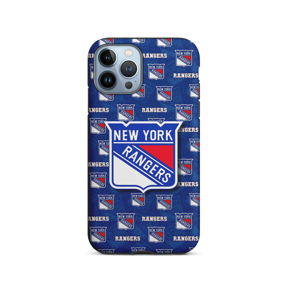 NHL New York Rangers Pattern iPhone 15 Pro Case