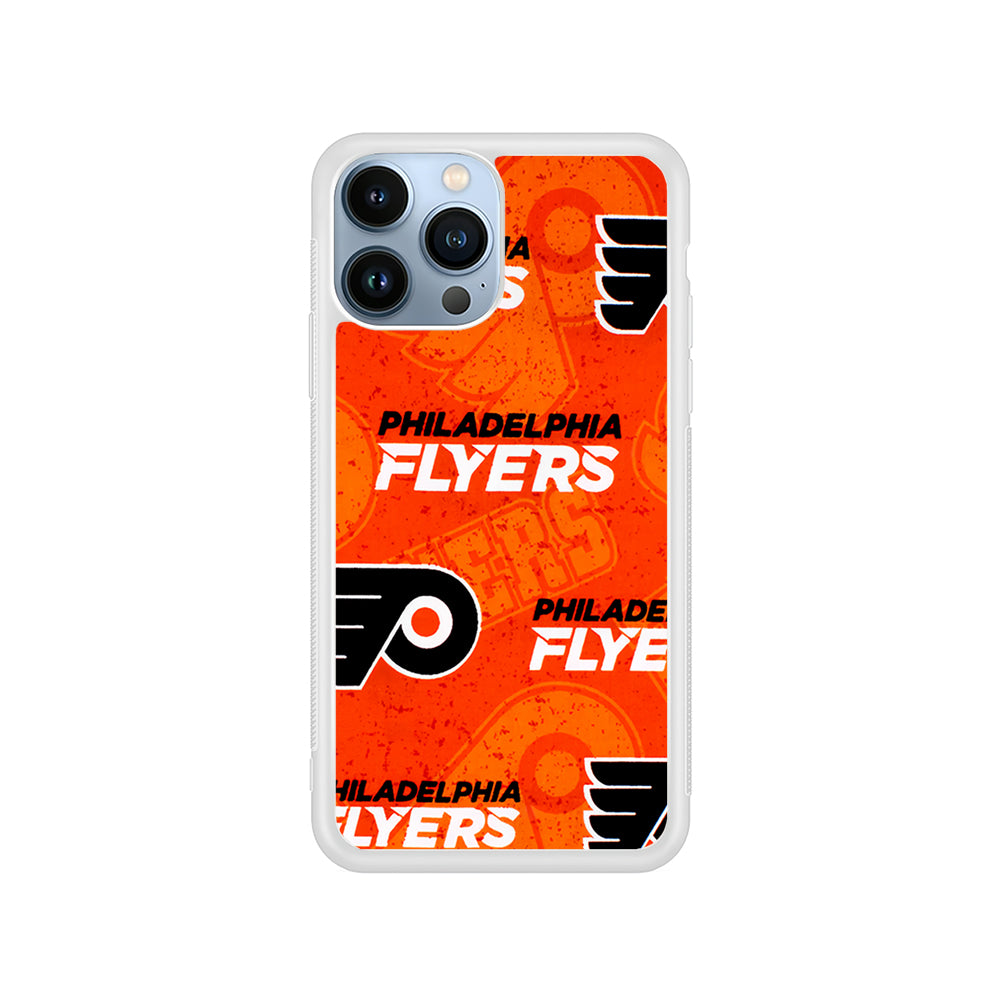 NHL Philadelphia Flyers Pattern iPhone 15 Pro Case