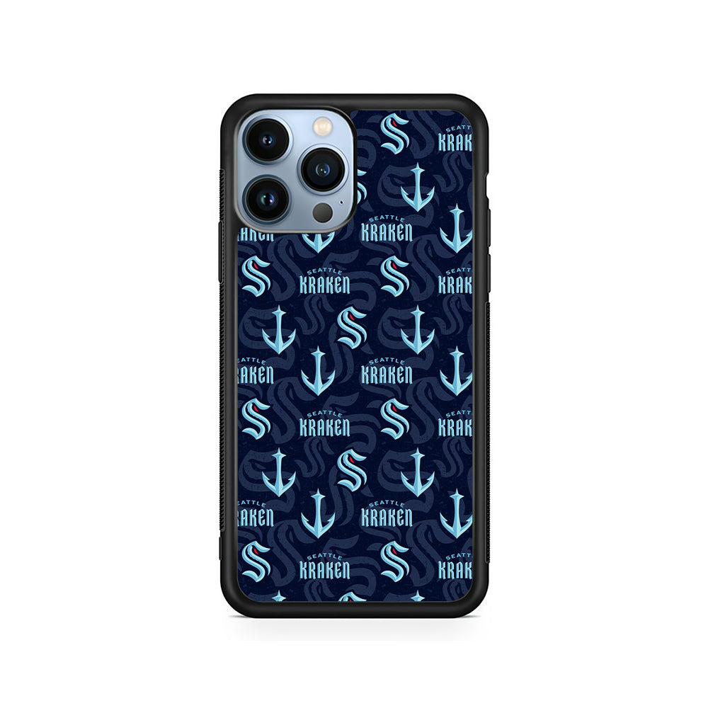 NHL Seattle Kraken Pattern iPhone 15 Pro Case