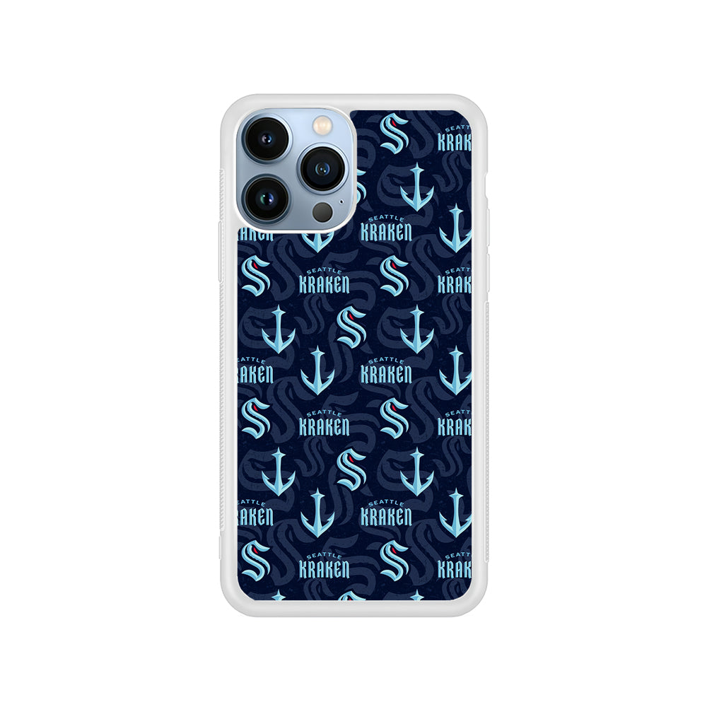 NHL Seattle Kraken Pattern iPhone 15 Pro Case