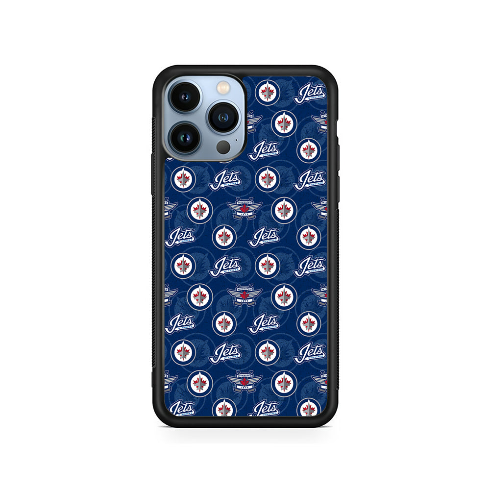 NHL Winnipeg Jets Pattern iPhone 14 Pro Case