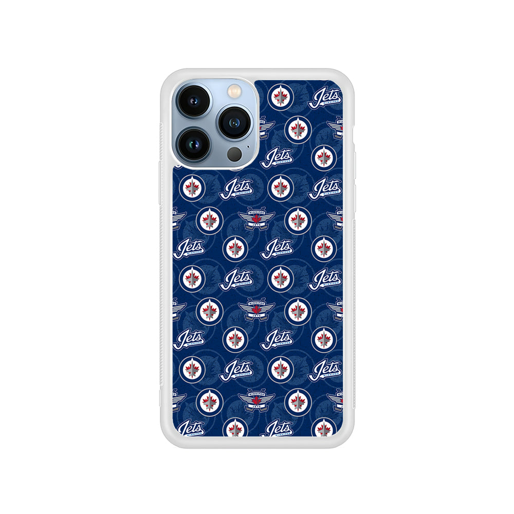 NHL Winnipeg Jets Pattern iPhone 14 Pro Case