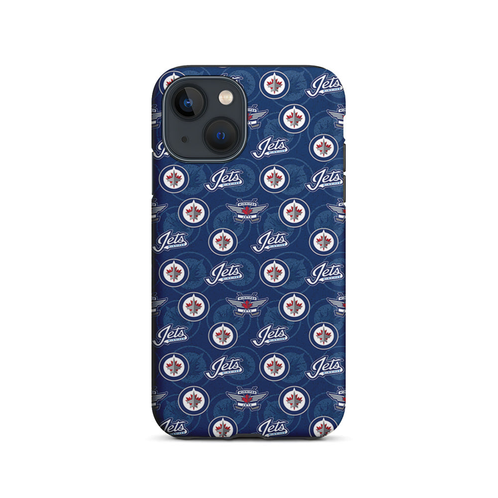 NHL Winnipeg Jets Pattern iPhone 15 Plus Case