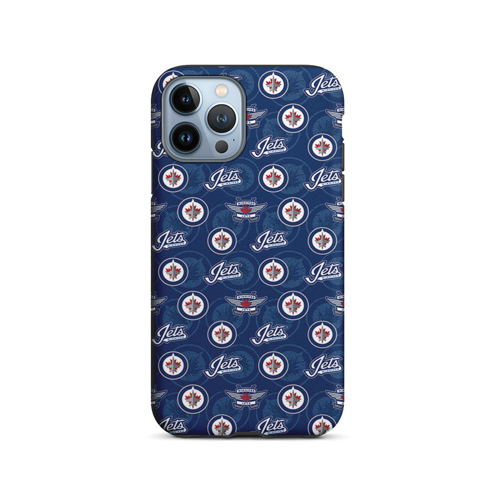 NHL Winnipeg Jets Pattern iPhone 14 Pro Case