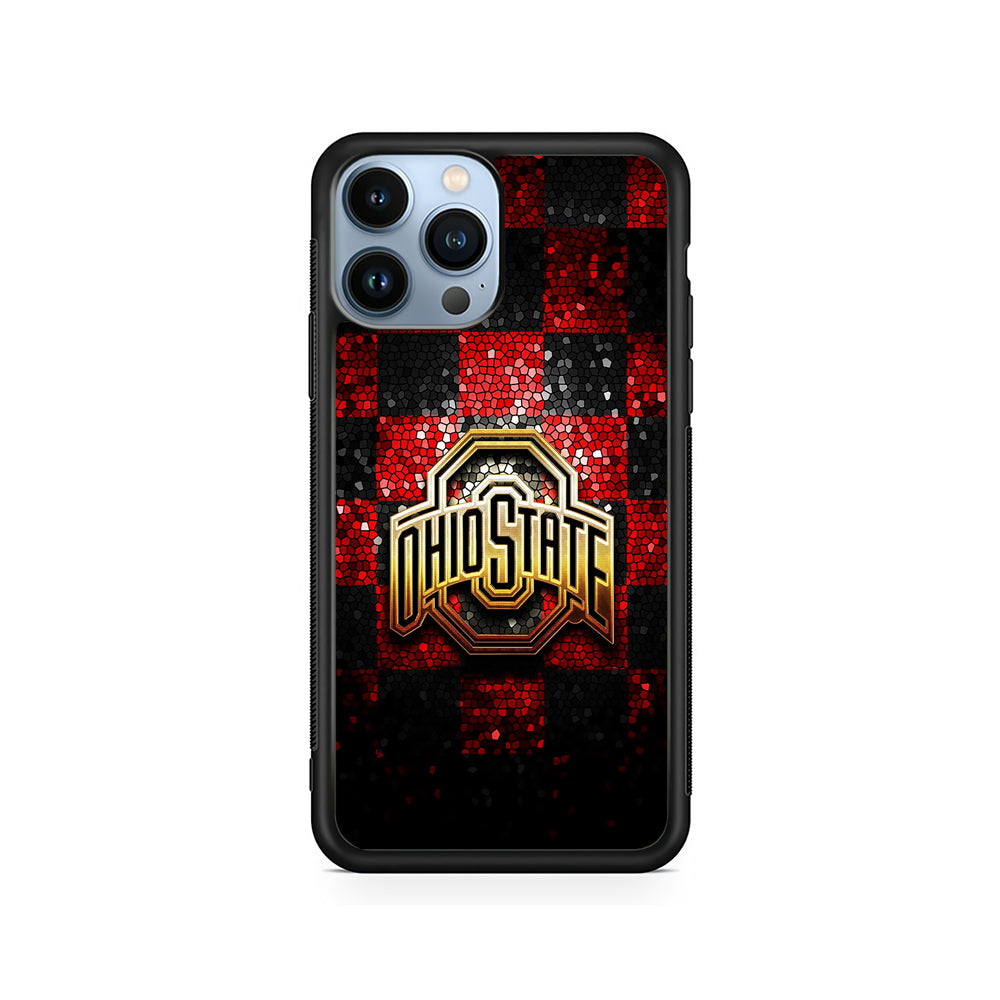 Ohio State Red Black Glitter iPhone 15 Pro Case