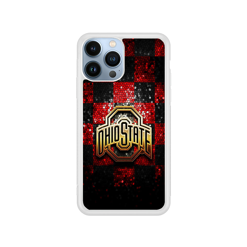 Ohio State Red Black Glitter iPhone 15 Pro Case