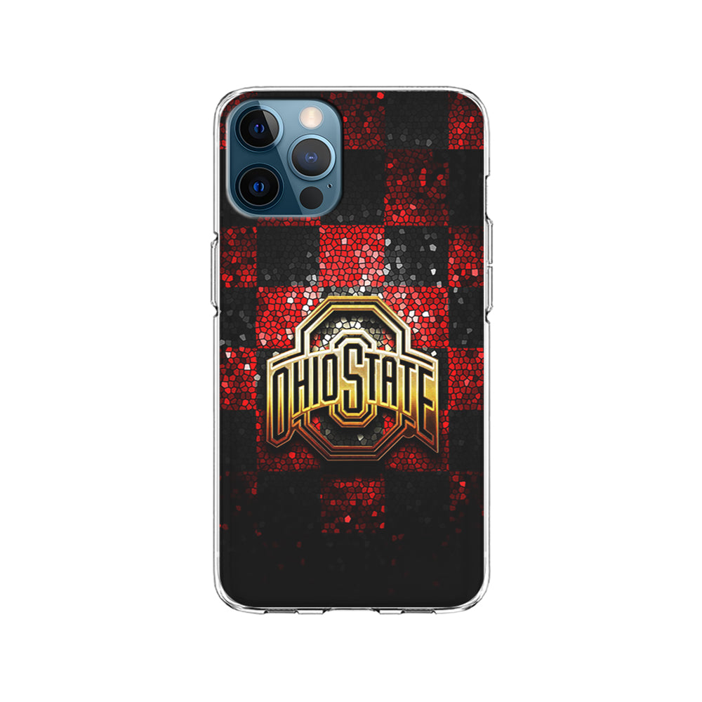 Ohio State Red Black Glitter iPhone 15 Pro Case