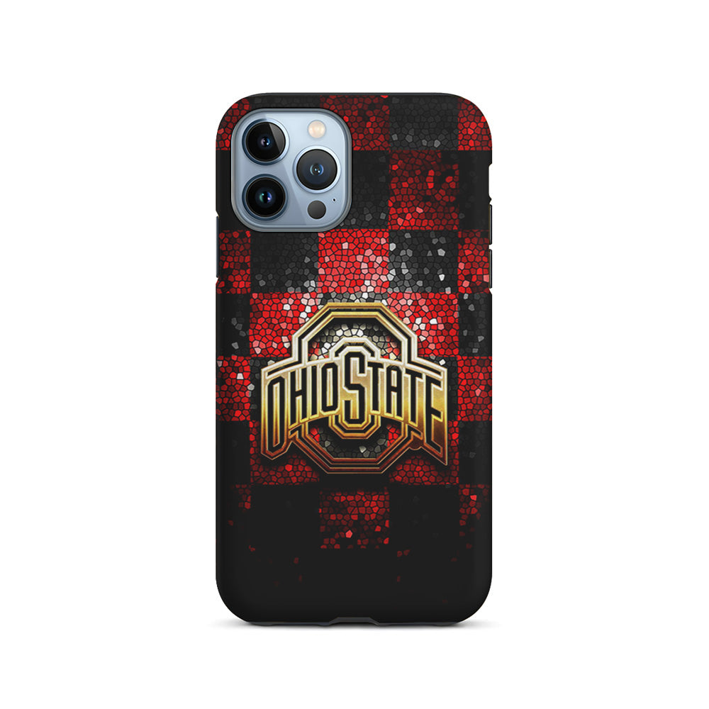 Ohio State Red Black Glitter iPhone 15 Pro Case