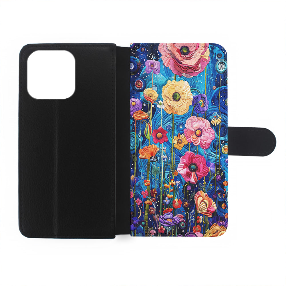 Painting of Flowers with a Blue Sky iPhone 15 Plus Case