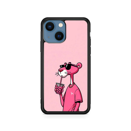 Pink Panther Drinks Bubble Tea iPhone 13 Mini Case