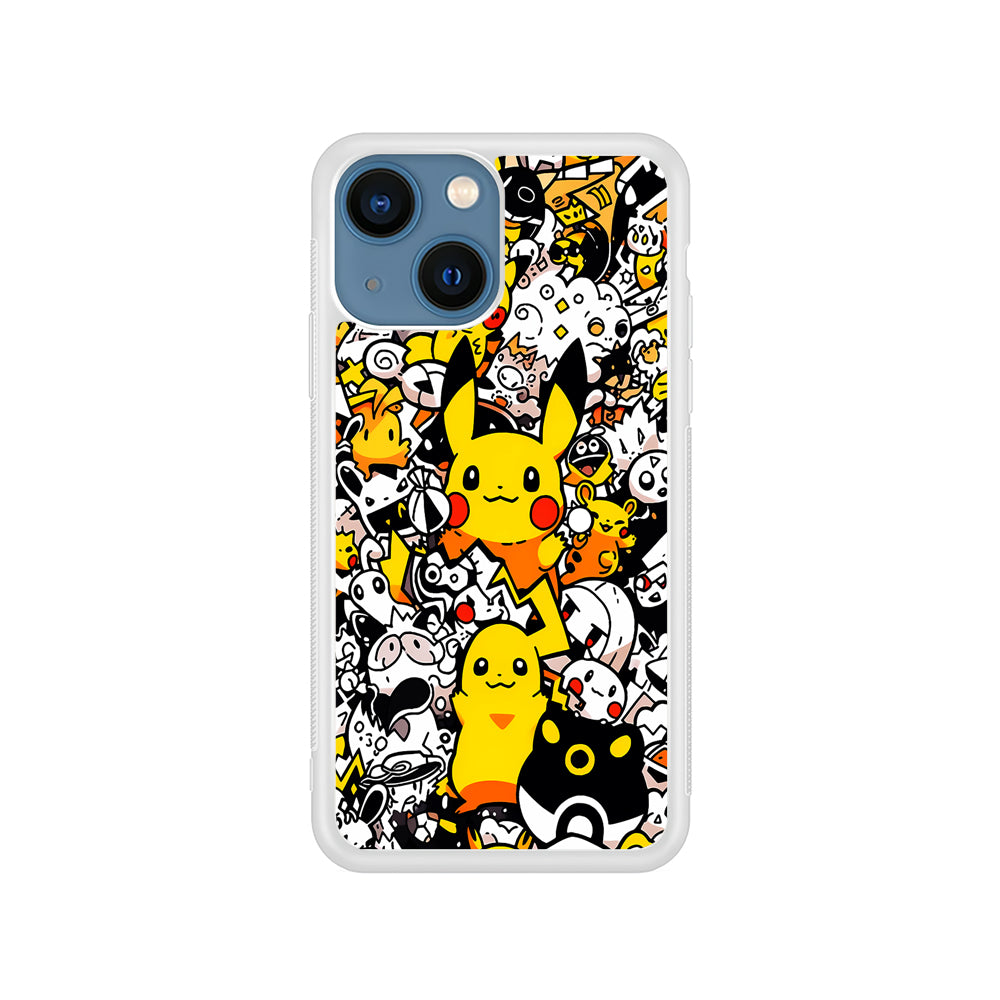 Pokemon Pikachu Doodle iPhone 15 Plus Case