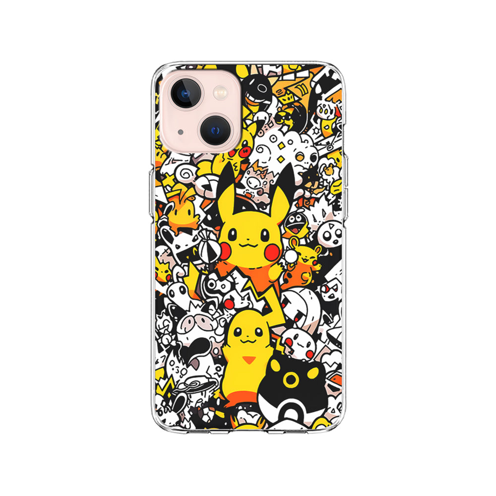 Pokemon Pikachu Doodle iPhone 15 Plus Case