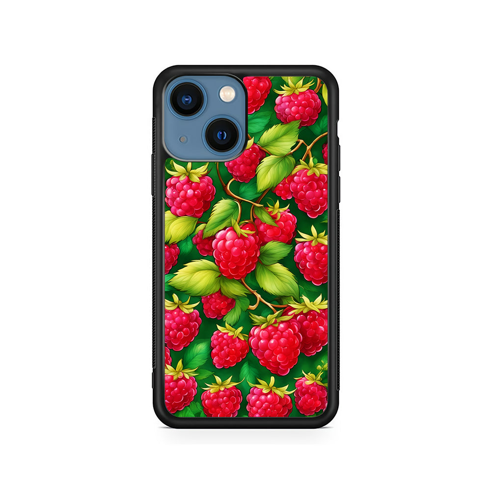 Raspberry Leaves and Berries iPhone 15 Plus Case