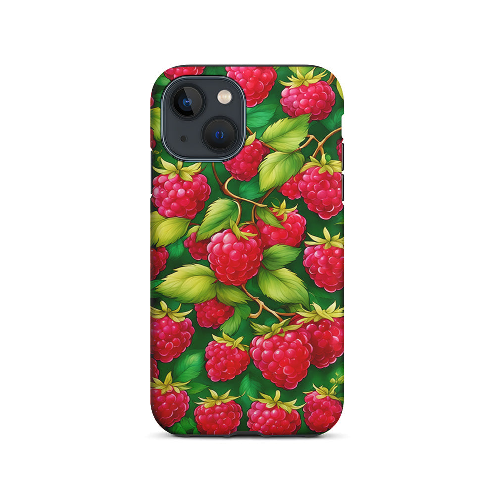 Raspberry Leaves and Berries iPhone 15 Plus Case