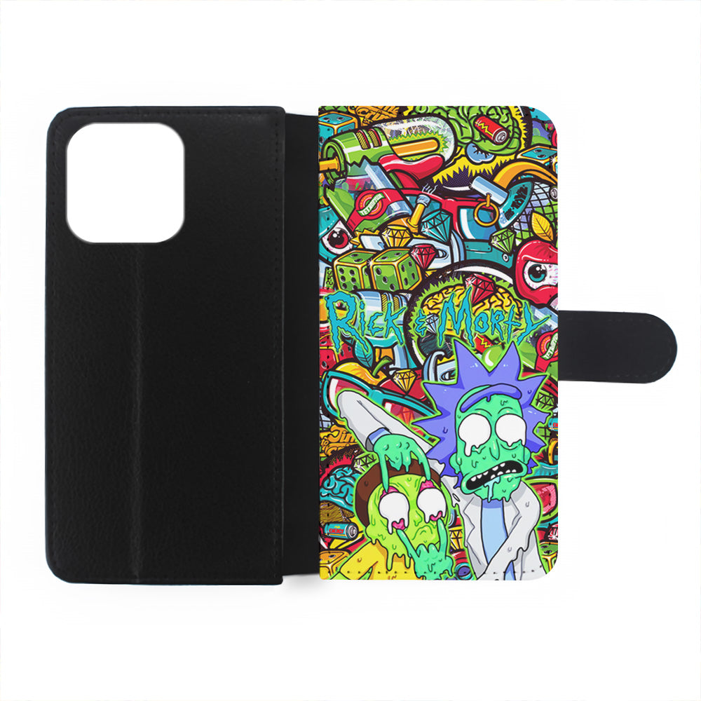 Rick and Morty Melt in Doodle iPhone 15 Pro Case