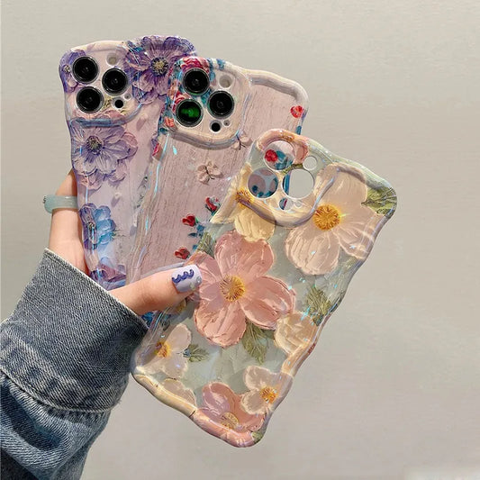 Flowers Phone Case Luxury Shockproof Soft Silicone Cover